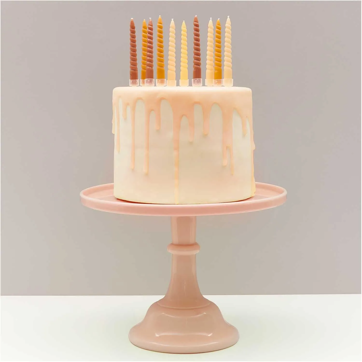 10 Spiral Candles Mix - Mustards 10cm