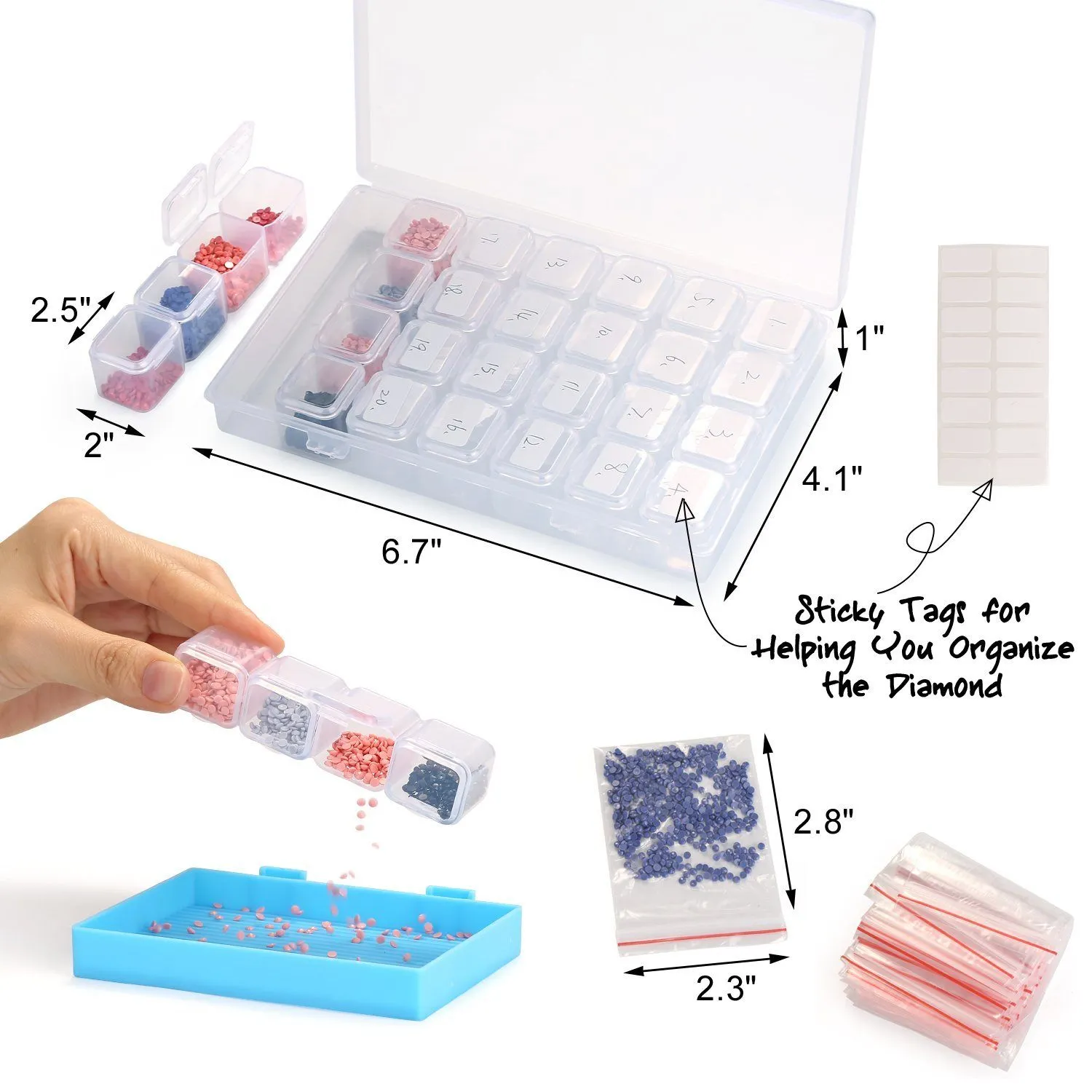 117-Piece: 5D Diamond Painting Tools Accessories Kit