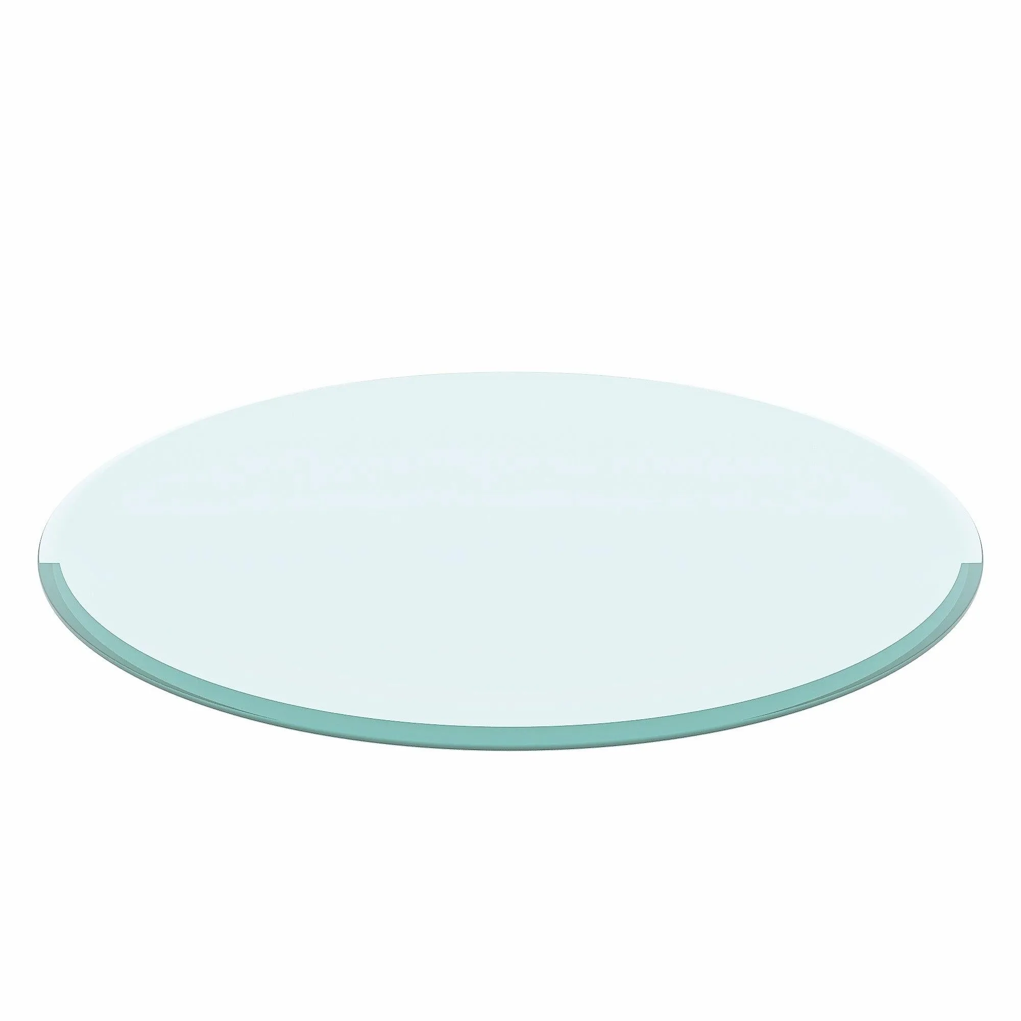 28" Inch Round Tempered Glass Table Top Clear Glass 1/2" Inch Thick Beveled Polished Edge