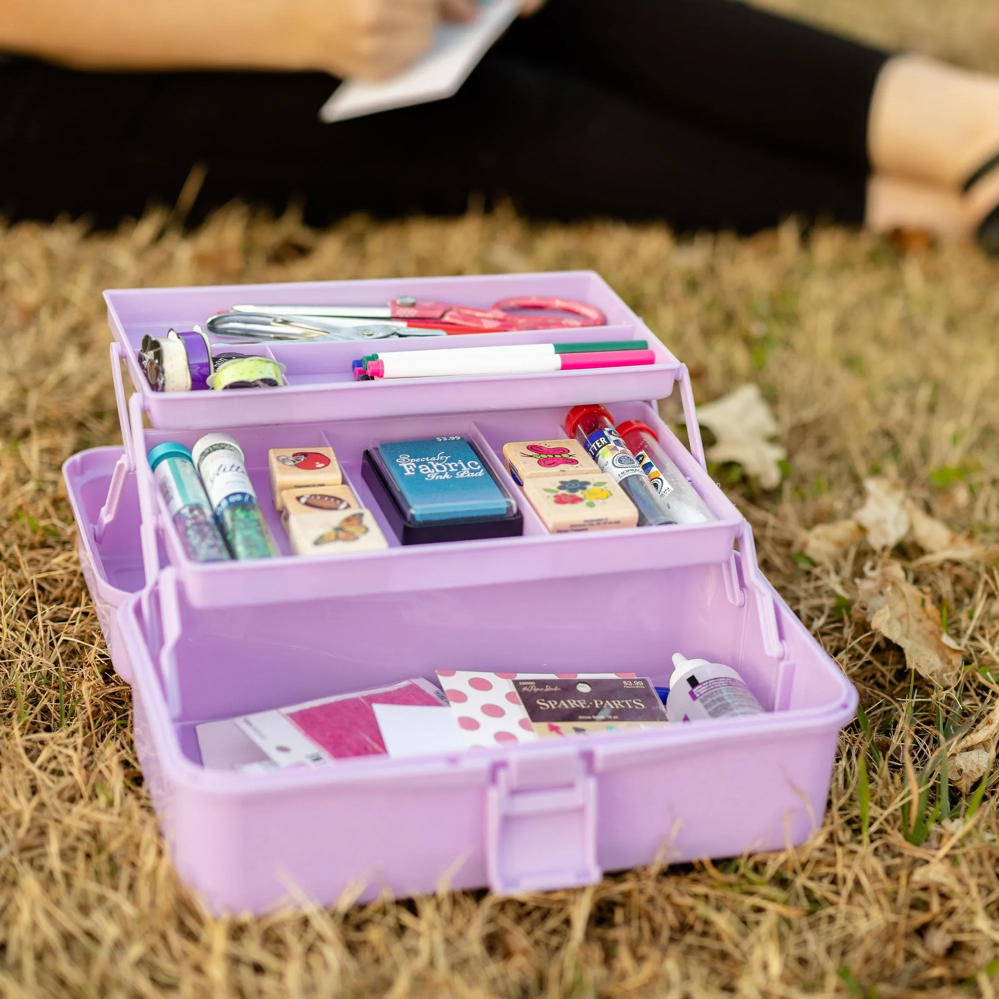 3-Layer Craft Storage Box, Purple