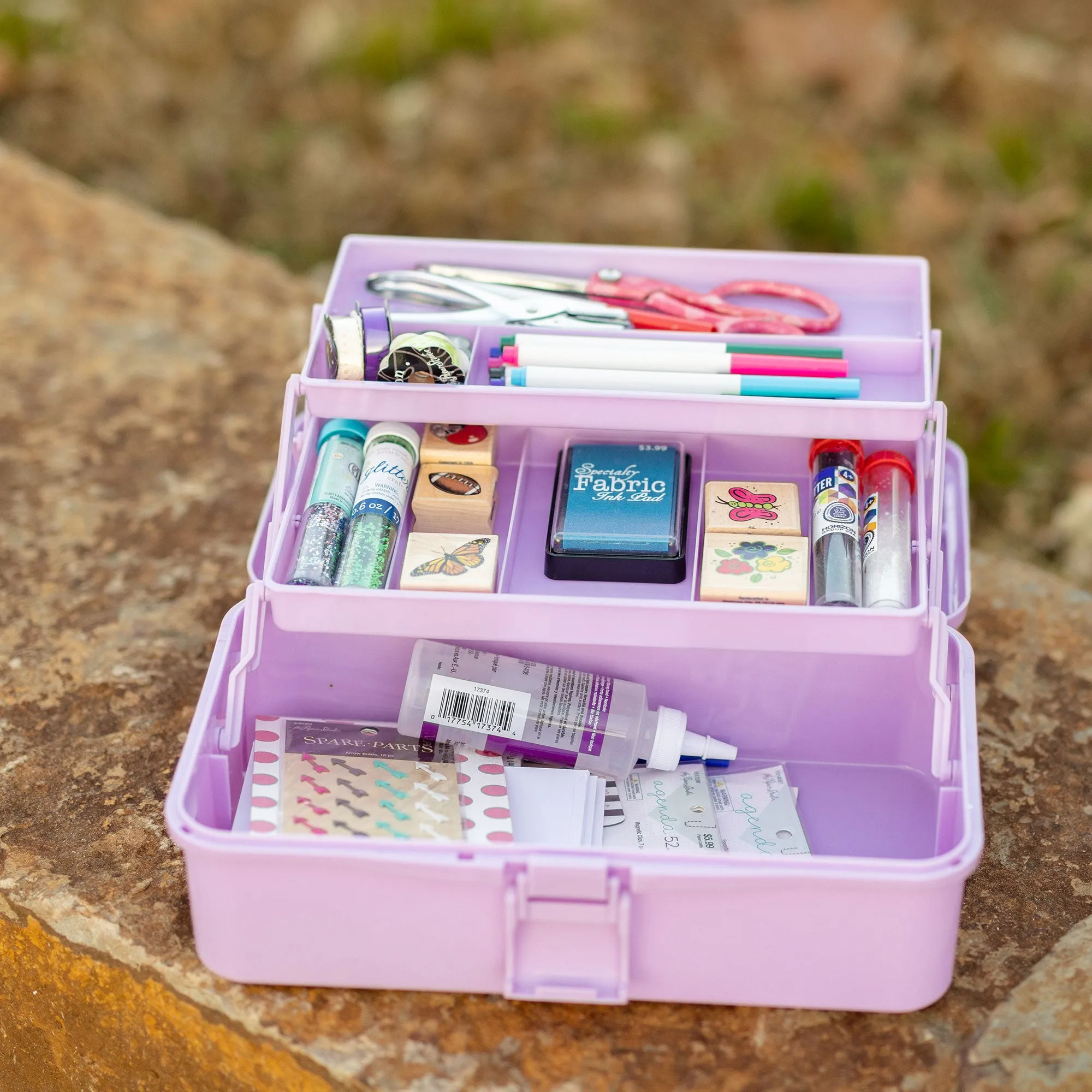3-Layer Craft Storage Box, Purple