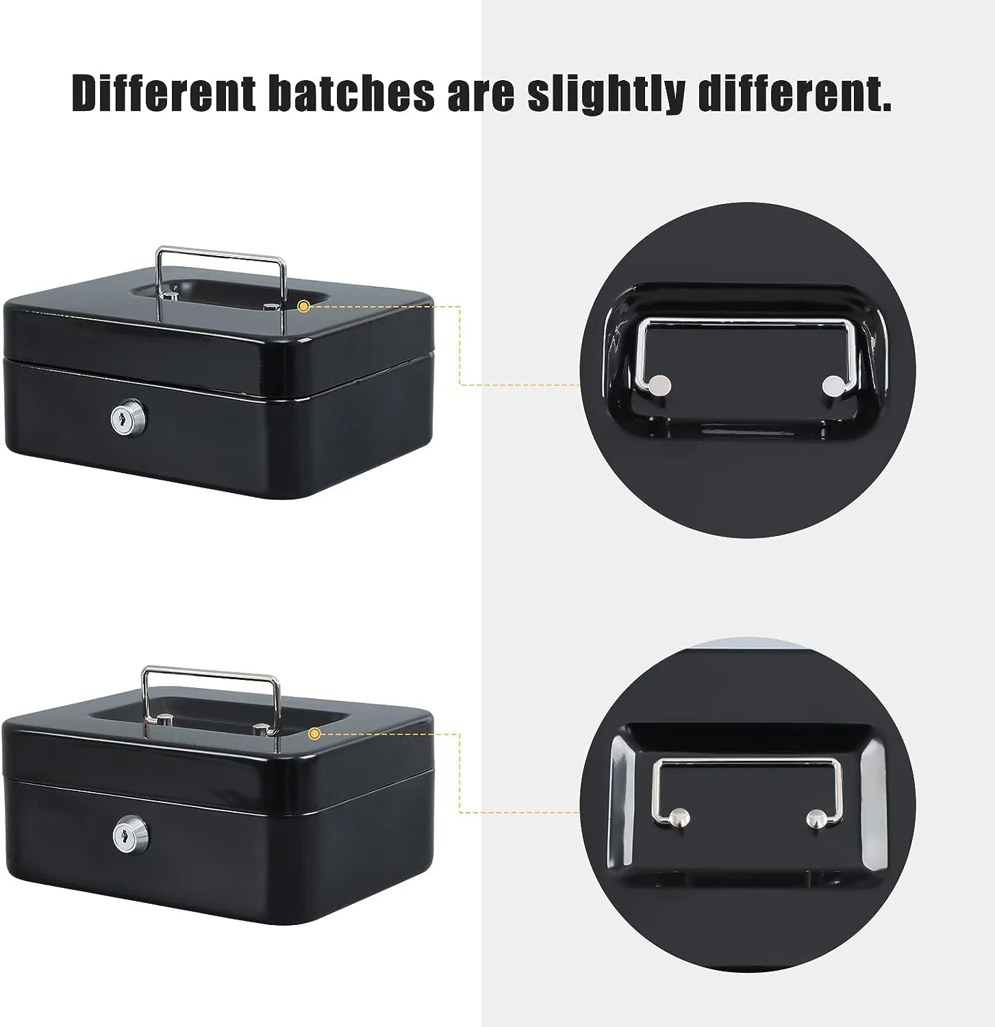 30X24X9Cm Locking Cash Box With Removable Coin Tray And Key Lock Xf0729 Black