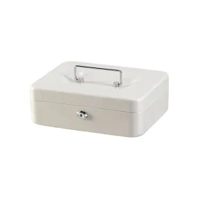 30X24X9Cm Locking Cash Box With Removable Coin Tray And Key Lock Xf0729 Cream