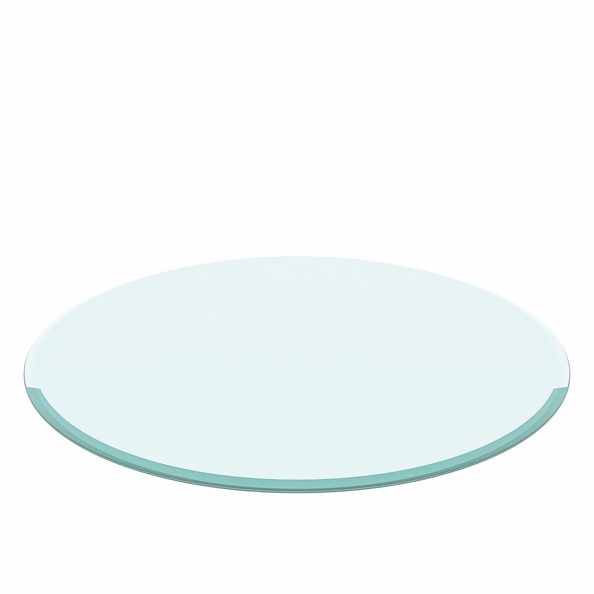 32" Inch Round Tempered Glass Table Top Clear Glass 3/8 Inch Thick Beveled Polished Edge