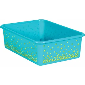 #57658 TEAL CONFETTI LARGE PLASTIC BIN