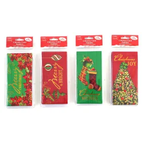 5Ct Christmas Money Card Holders With Hot Stamping, 4 Designs