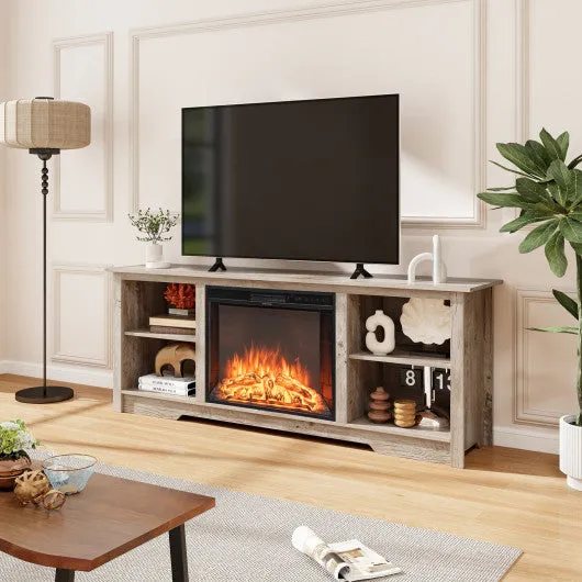 70-Inch TV Stand for up to 75" Flat Screen TVs with Adjustable Shelves-Gray