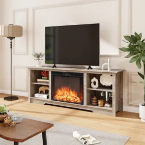 70-Inch TV Stand for up to 75" Flat Screen TVs with Adjustable Shelves-Gray
