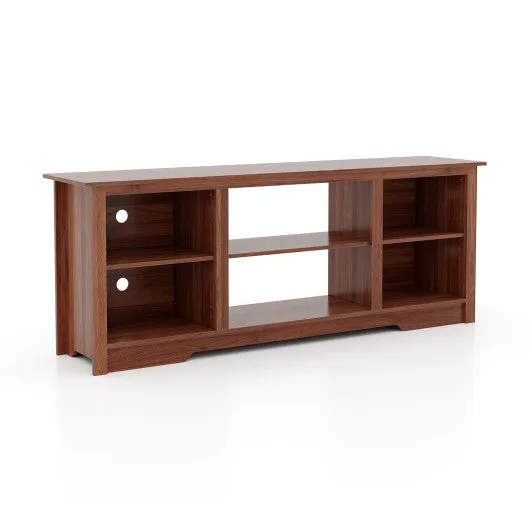 70-Inch TV Stand for up to 75" Flat Screen TVs with Adjustable Shelves-Walnut