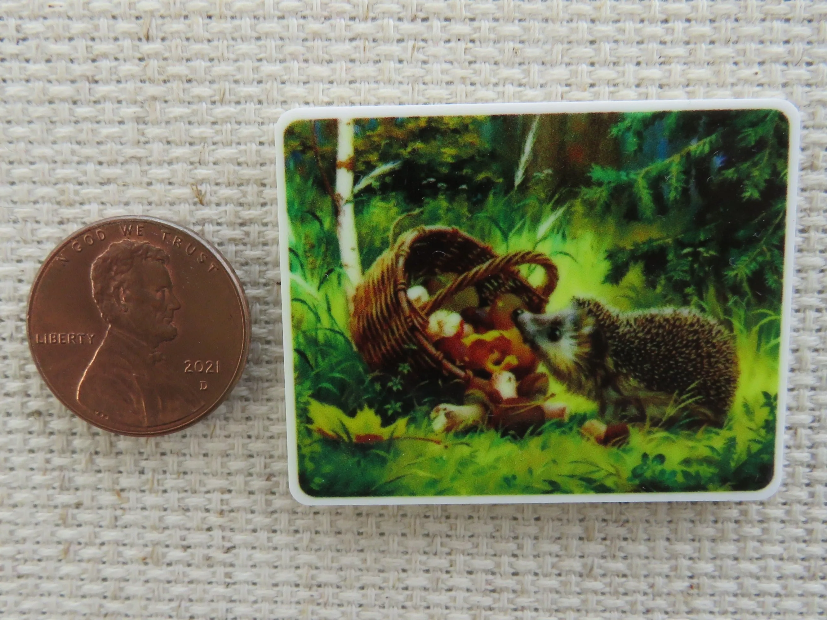 A Basket of Mushrooms to Tempt a Hedgehog Needle Minder, Cover Minder, Magnet