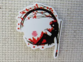 A Hunting Fairy Sitting in a Moon Tree Needle Minder, Cover Minder, Magnet