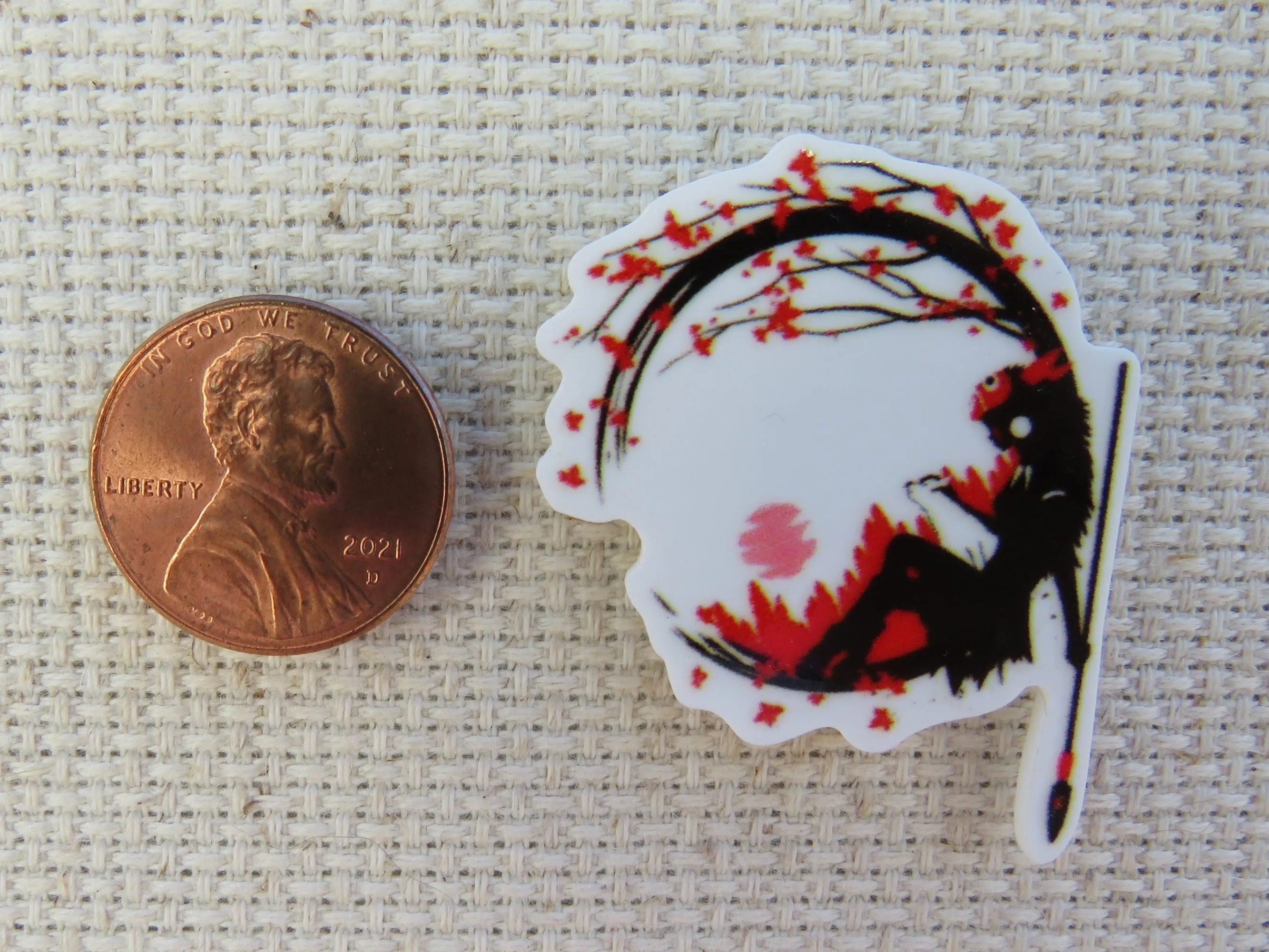 A Hunting Fairy Sitting in a Moon Tree Needle Minder, Cover Minder, Magnet