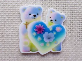 A Pair of Heart Bears Needle Minder, Cover Minder, Magnet