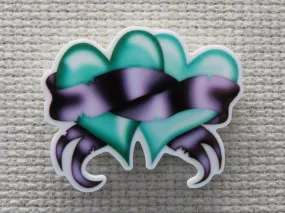 A Pair of Teal Hearts Needle Minder, Cover Minder, Magnet