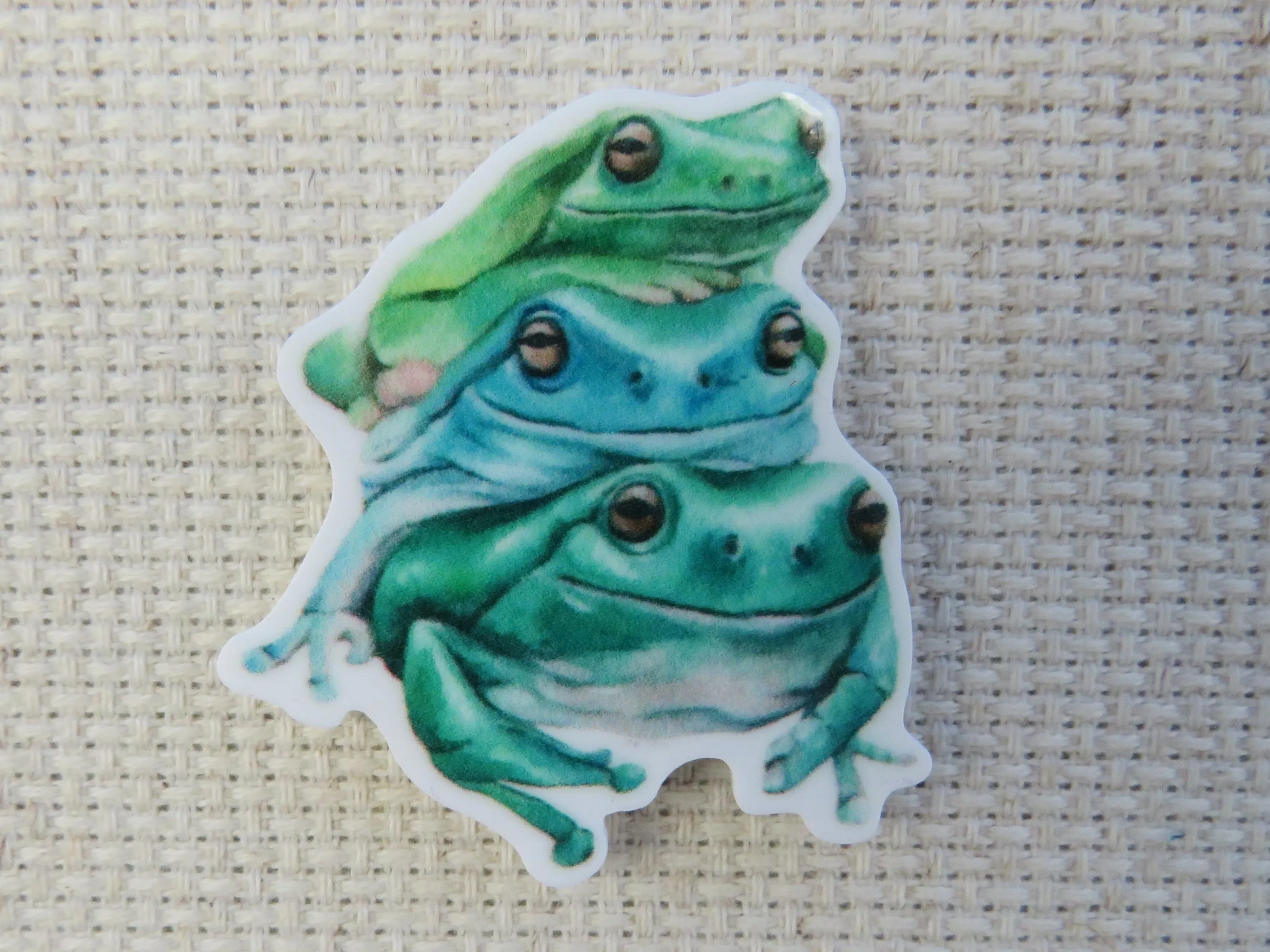 A Stack of Frogs Needle Minder, Cover Minder, Magnet