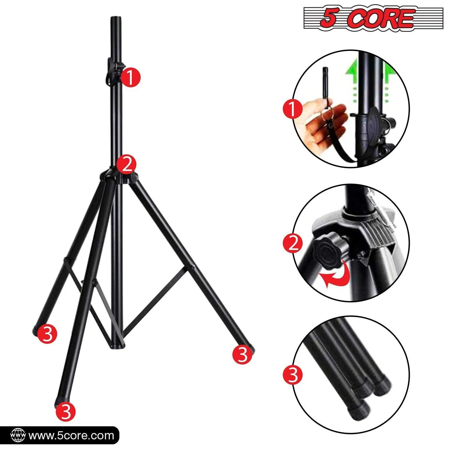 Adjustable PA Speaker Stands with Mounting Bracket SS ECO 1PK