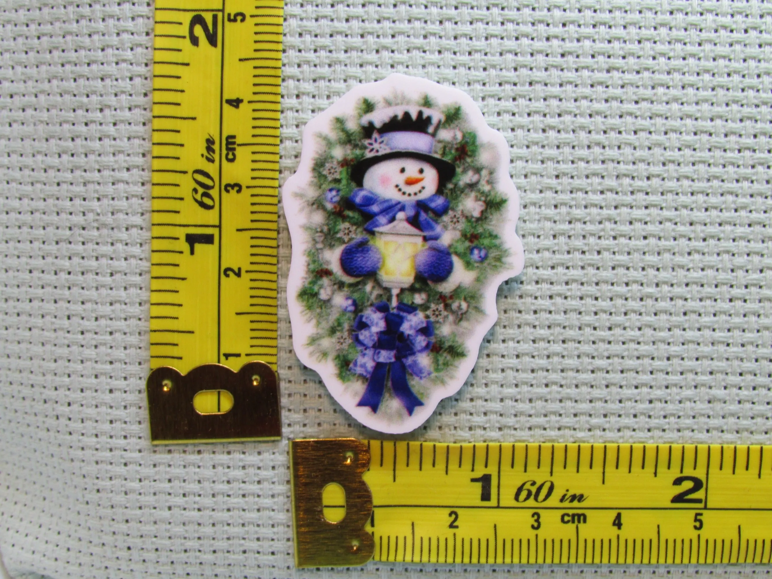 Adorable Blue Snowman Needle Minder, Cover Minder, Magnet