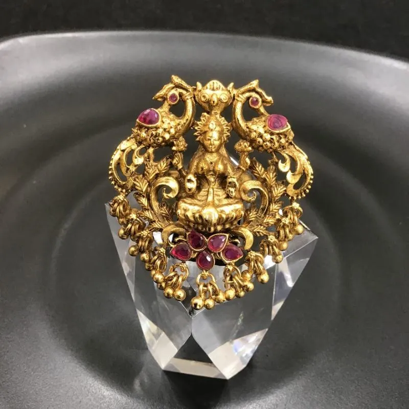 Antique Gold Finish Cocktail Adjustable Ruby Ring 9716-4762