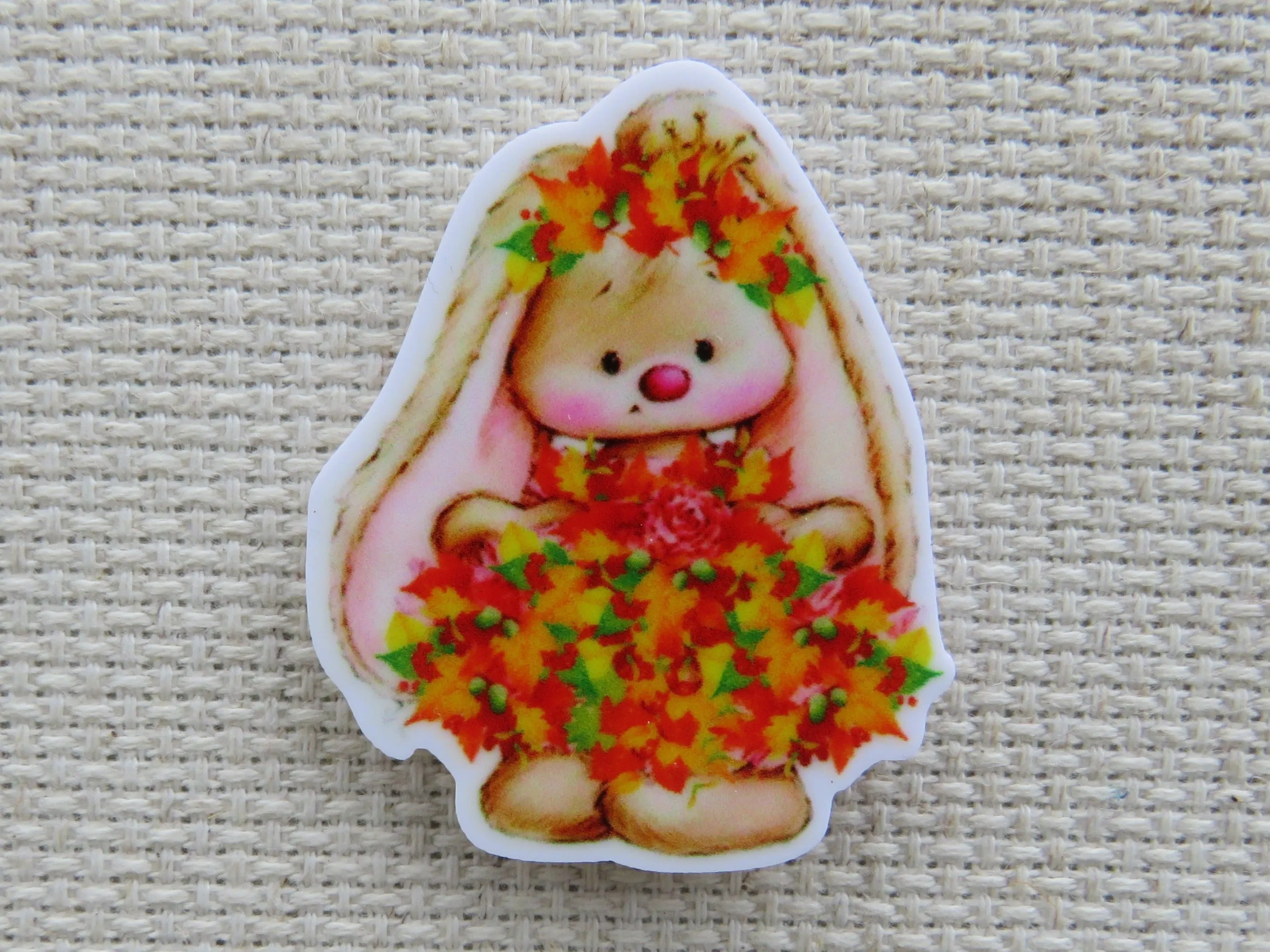 Autumn Bunny Needle Minder, Cover Minder, Magnet