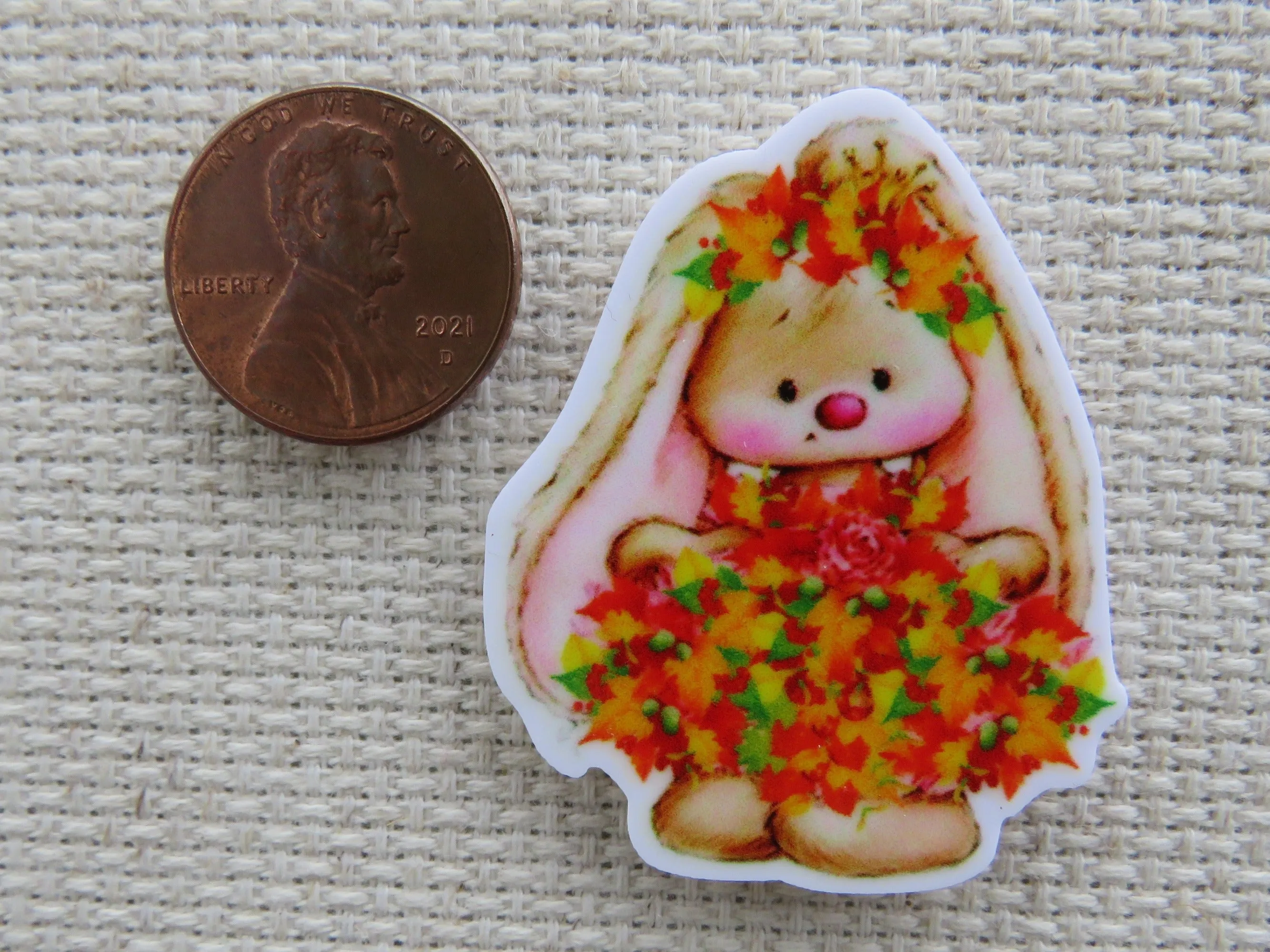 Autumn Bunny Needle Minder, Cover Minder, Magnet