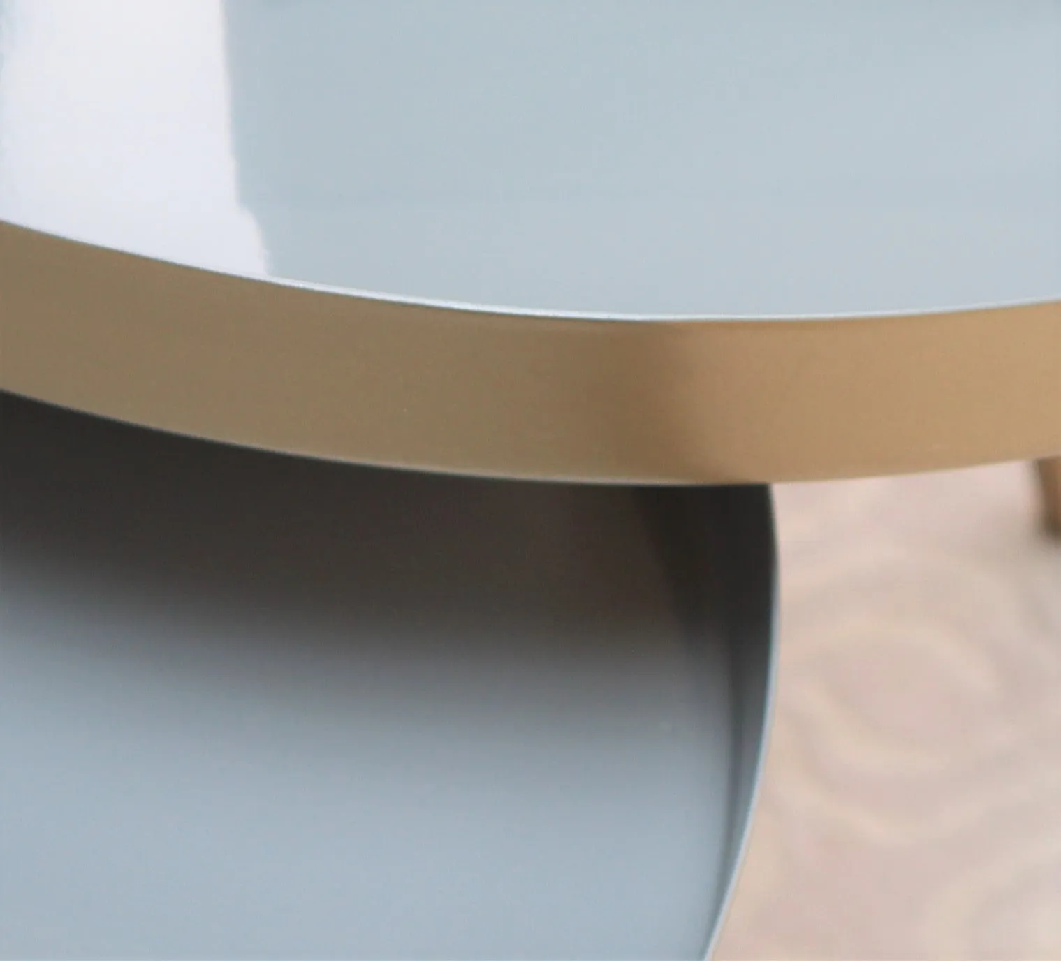 Ava Gold and Grey Metal Nest Of 2 Tables