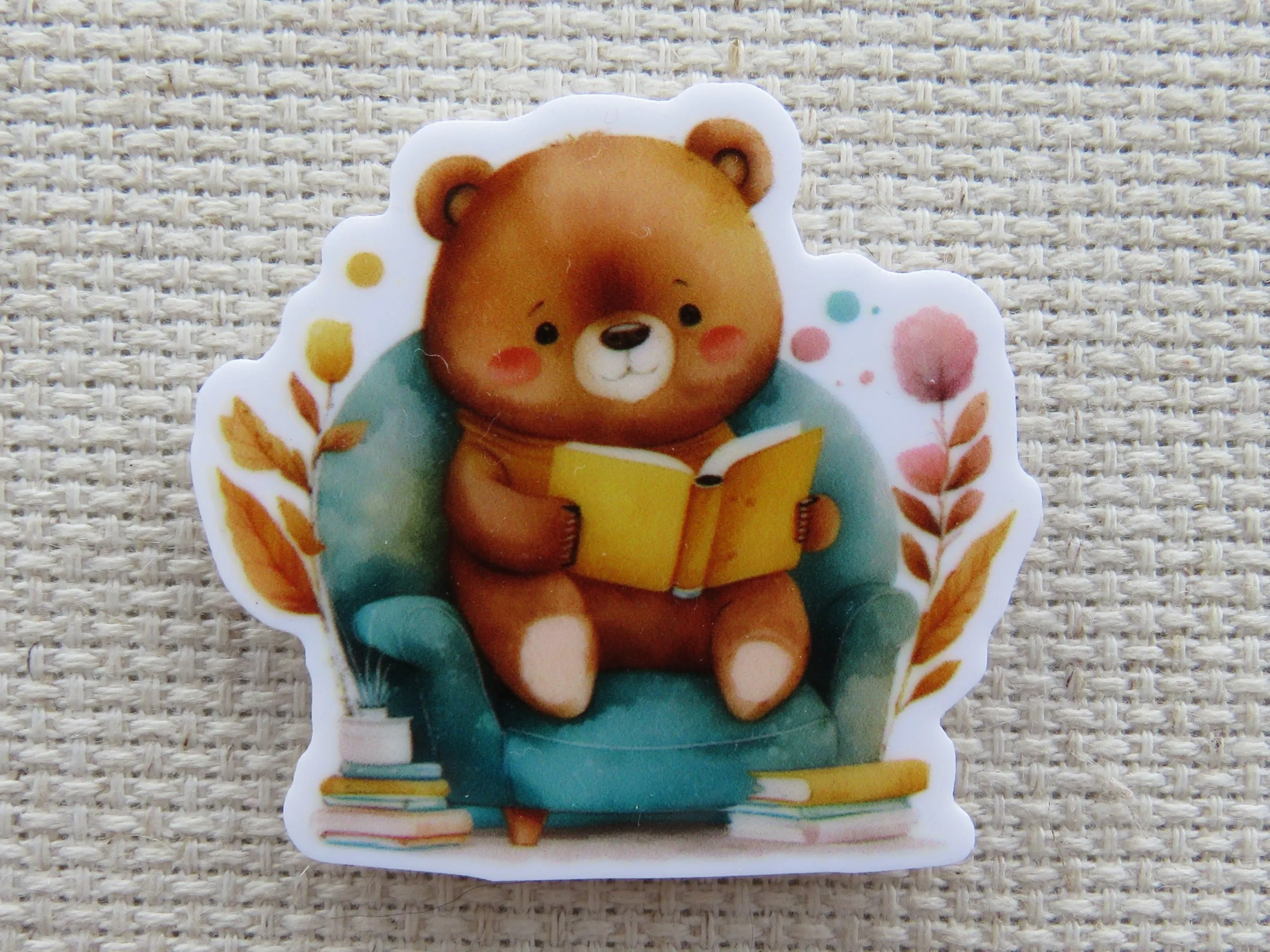 Bear Reading a Book Needle Minder, Cover Minder, Magnet