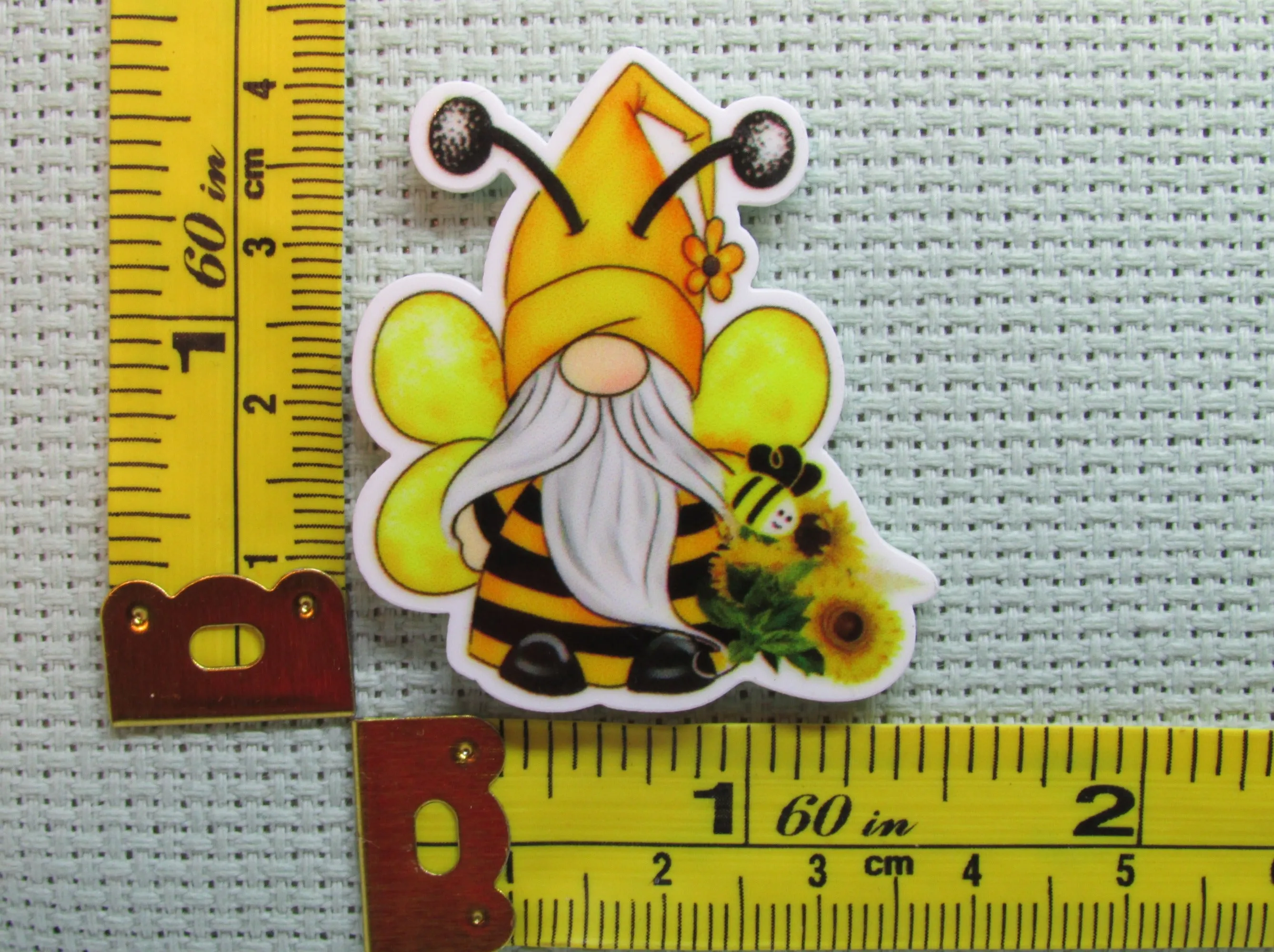 Bee Gnome with Sunflowers Needle Minder, Cover Minder, Magnet