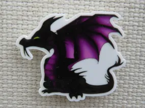 Black and Purple Dragon Needle Minder, Cover Minder, Magnet