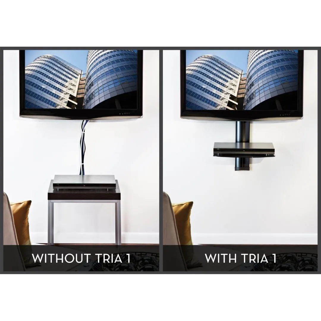 Black Audio Video Wall Shelf for DVD Player Cable Box Nettop PC etc