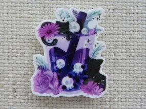Black Kittens Around a Skull Boba Drink Needle Minder, Cover Minder, Magnet