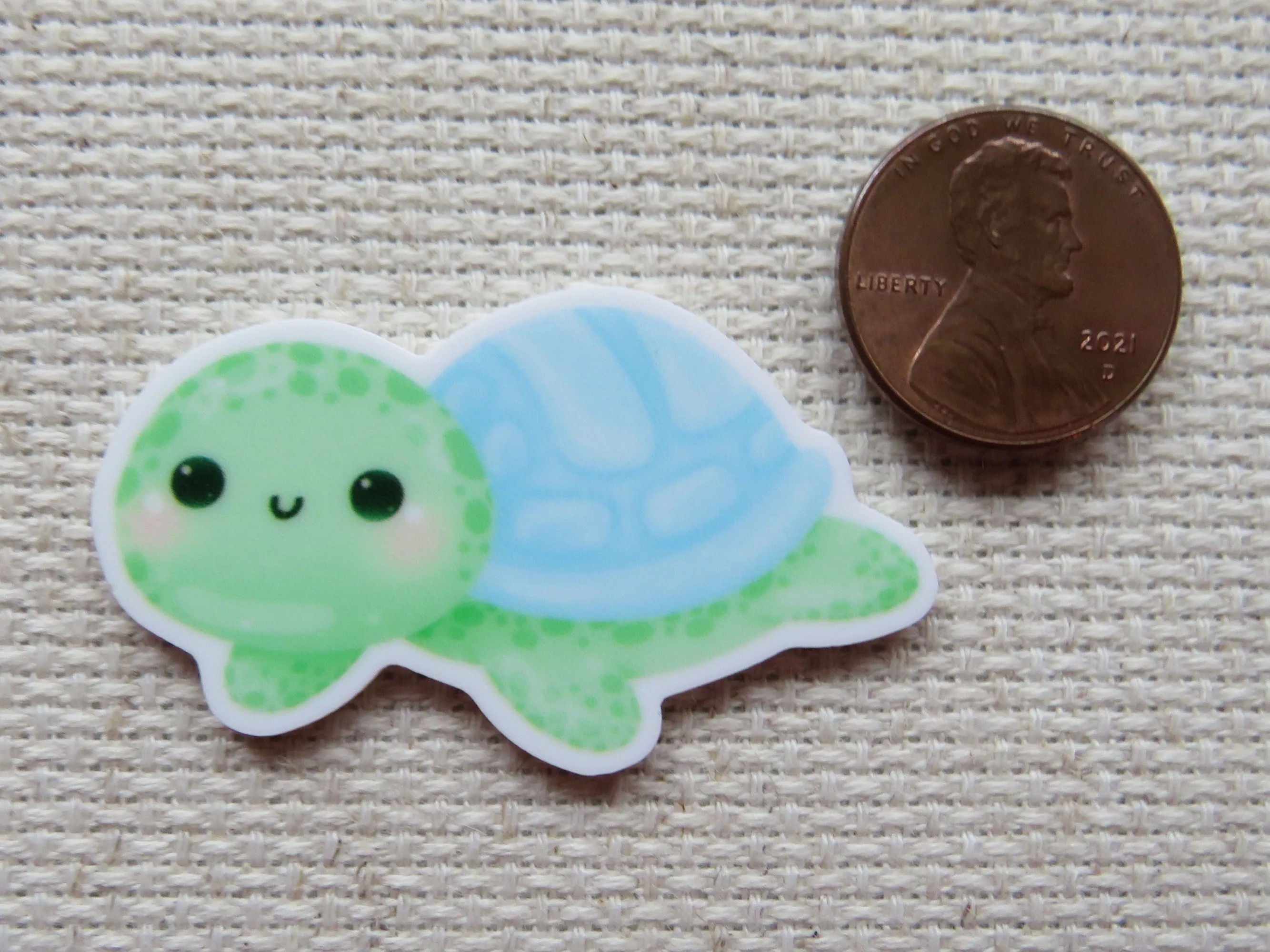 Blue and Green Turtle Needle Minder, Cover Minder, Magnet
