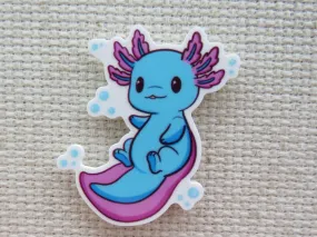 Blue and Pink Axolotl Needle Minder, Cover Minder, Magnet