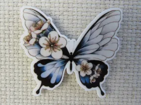 Blue and White Butterfly Needle Minder, Cover Minder, Magnet