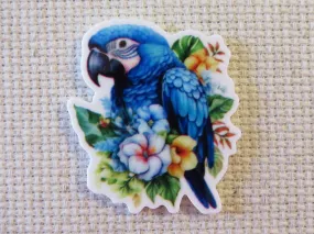 Blue Macaw Needle Minder, Cover Minder, Magnet
