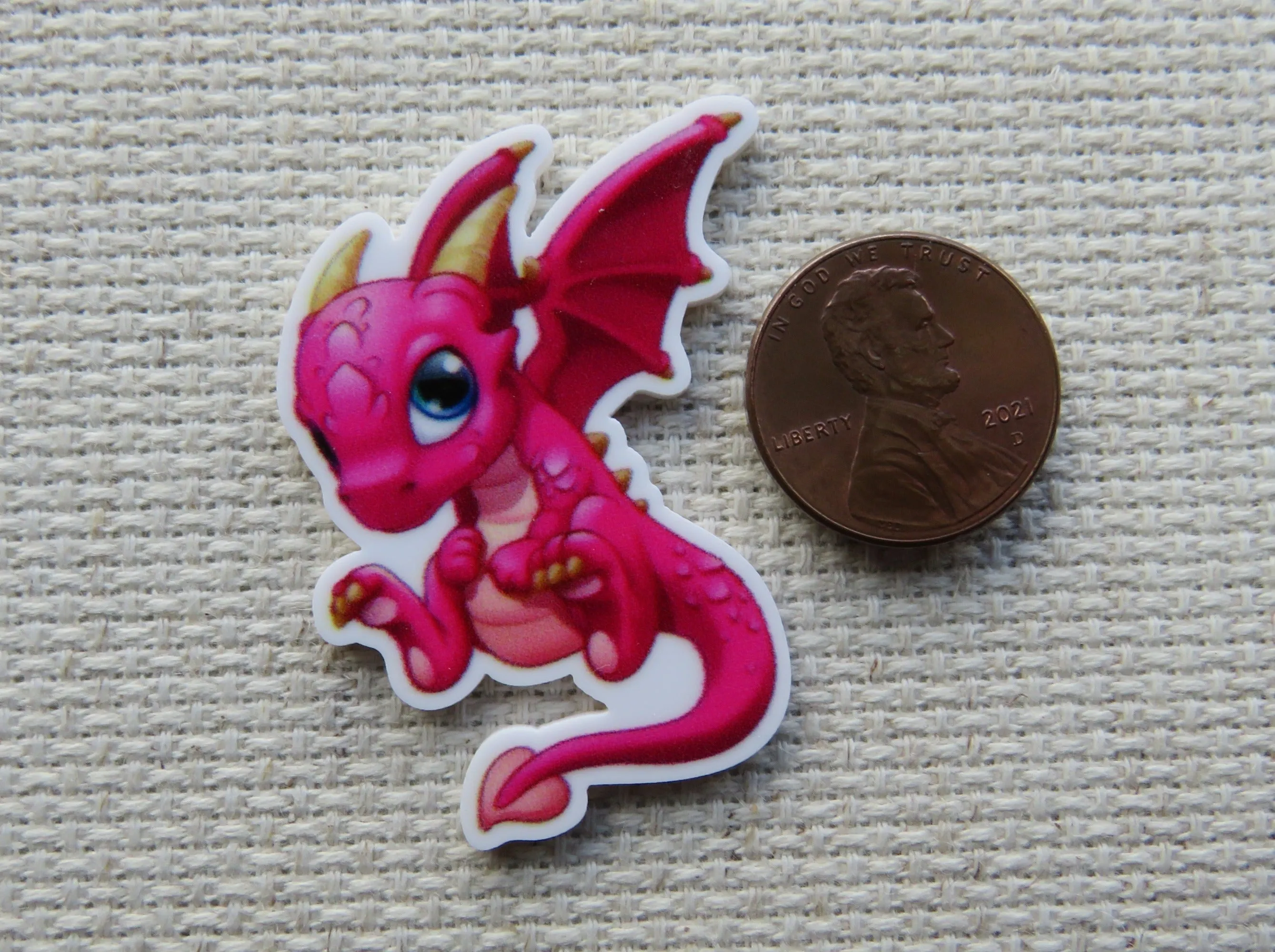 Bold Pink Dragon Needle Minder, Cover Minder, Magnet