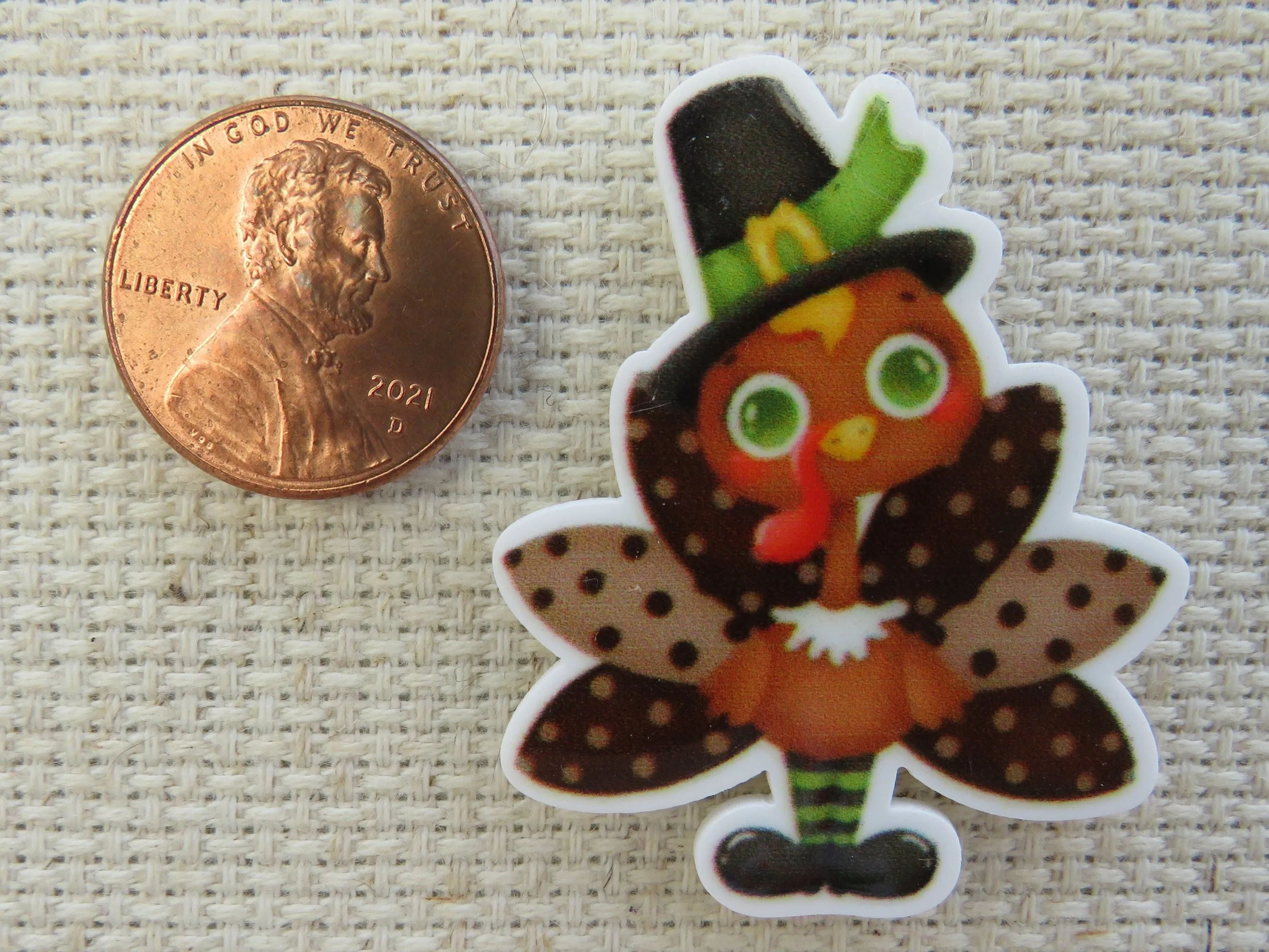 Brown Spotted Pilgrim Turkey Needle Minder, Cover Minder, Magnet