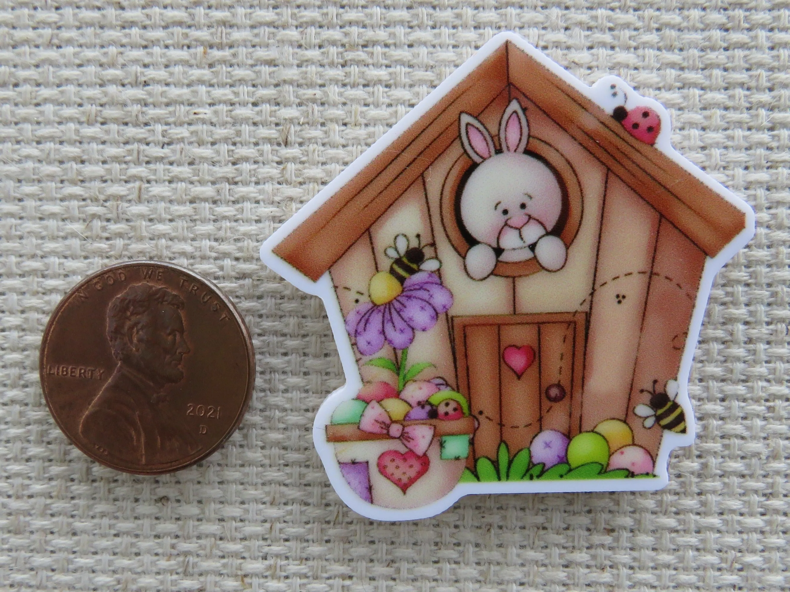 Bunny in a House Needle Minder, Cover Minder, Magnet