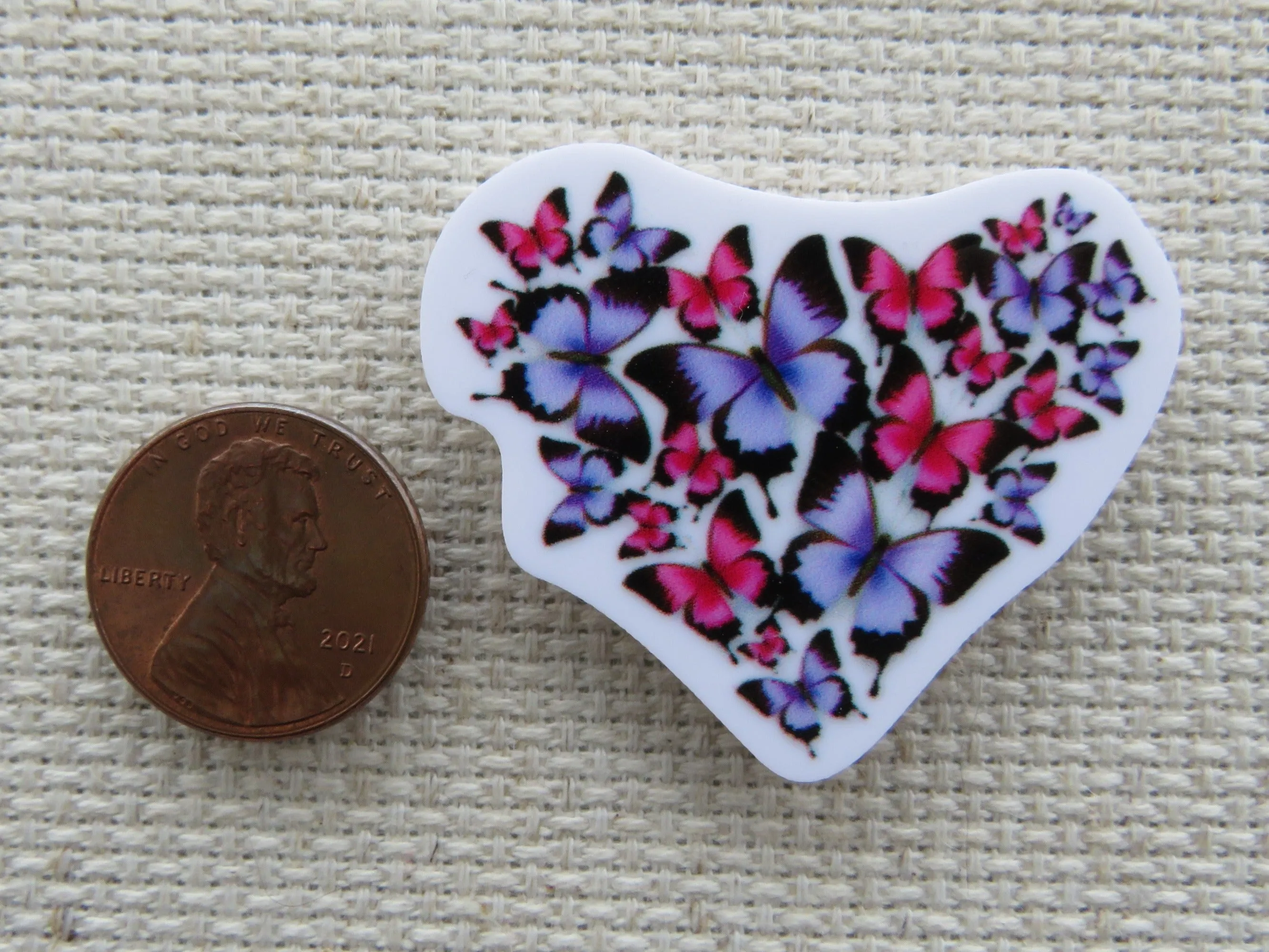 Butterfly Heart Needle Minder, Cover Minder, Magnet