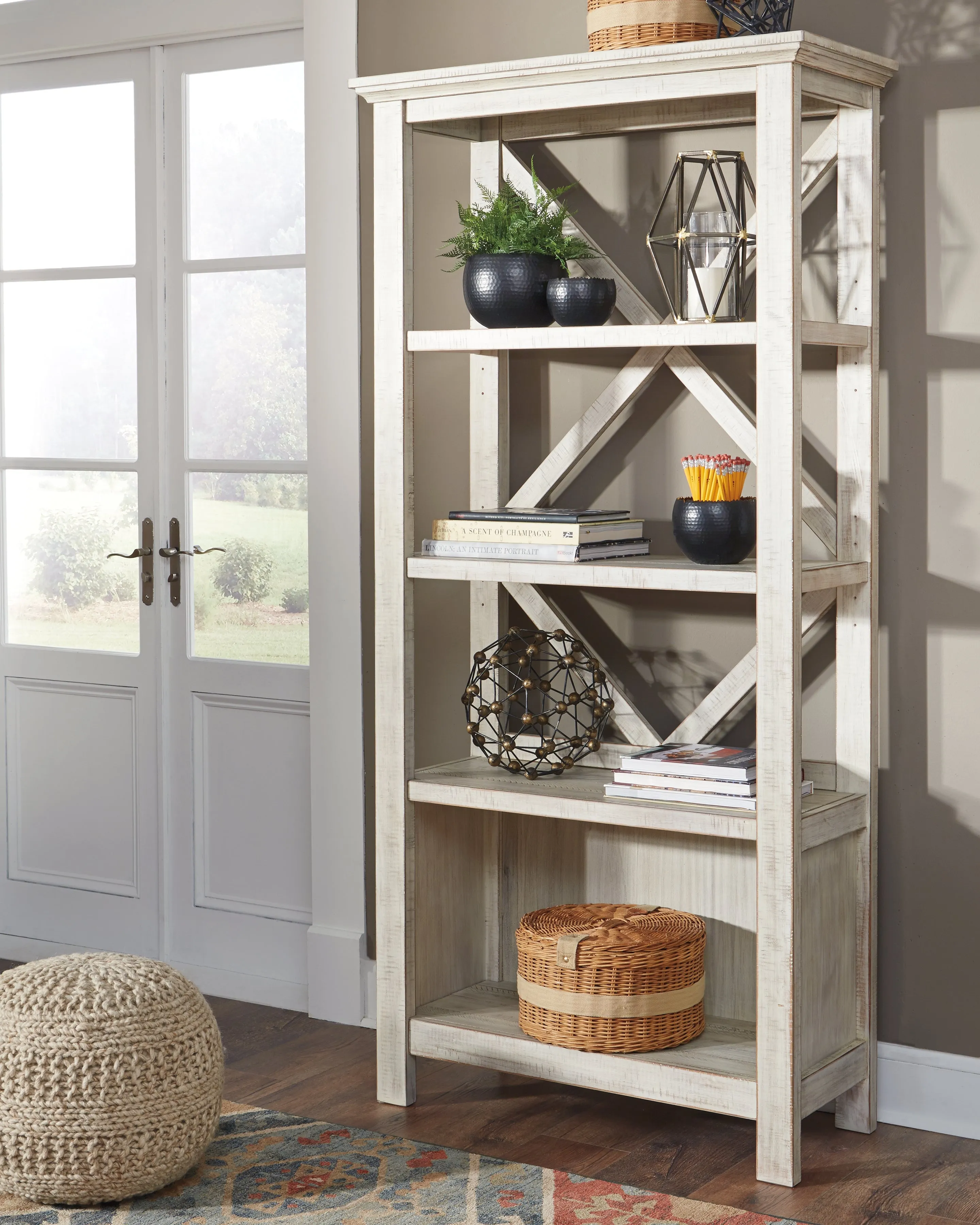 Carynhurst Home Office Desk and Storage in Whitewash