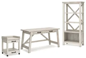 Carynhurst Home Office Desk and Storage in Whitewash