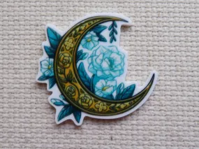 Celtic Moon with Blue Flowers Needle Minder, Cover Minder, Magnet