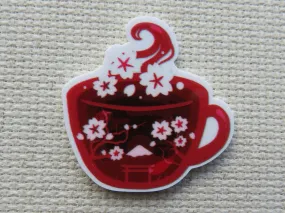 Cherry Blossom Teacup Needle Minder, Cover Minder, Magnet