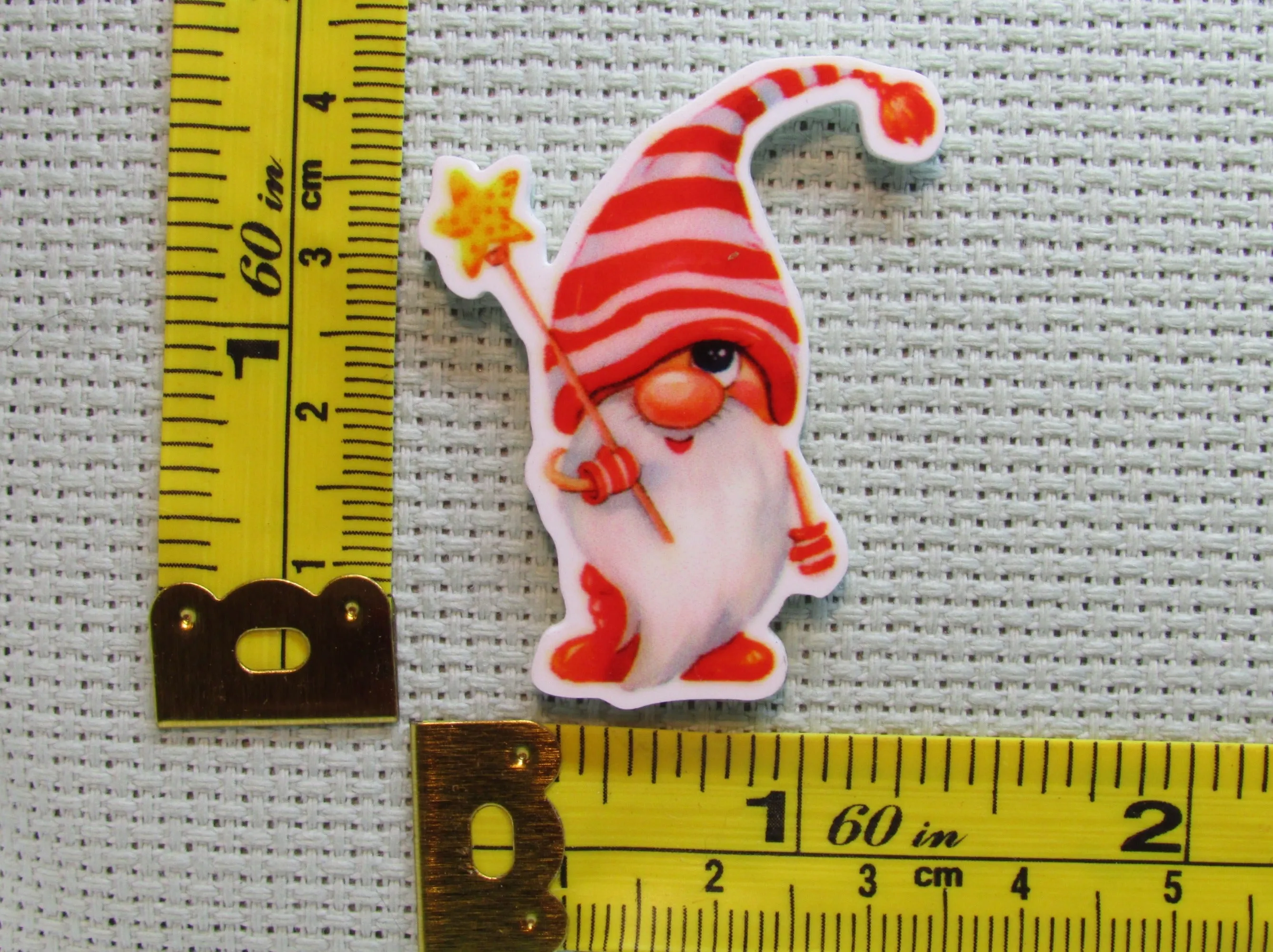 Christmas Candy Cane Star Gnome Needle Minder, Cover Minder, Magnet