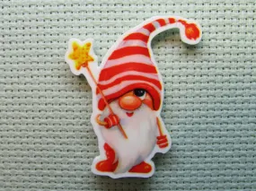 Christmas Candy Cane Star Gnome Needle Minder, Cover Minder, Magnet