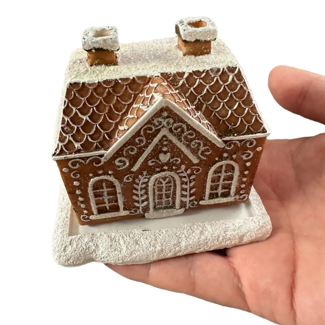Christmas Glittery Gingerbread House Incense Burner