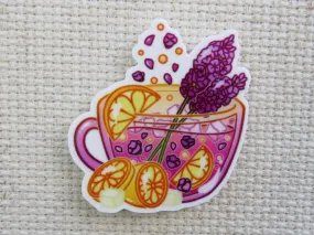 Citrus and Lavender Teacup Needle Minder, Cover Minder, Magnet