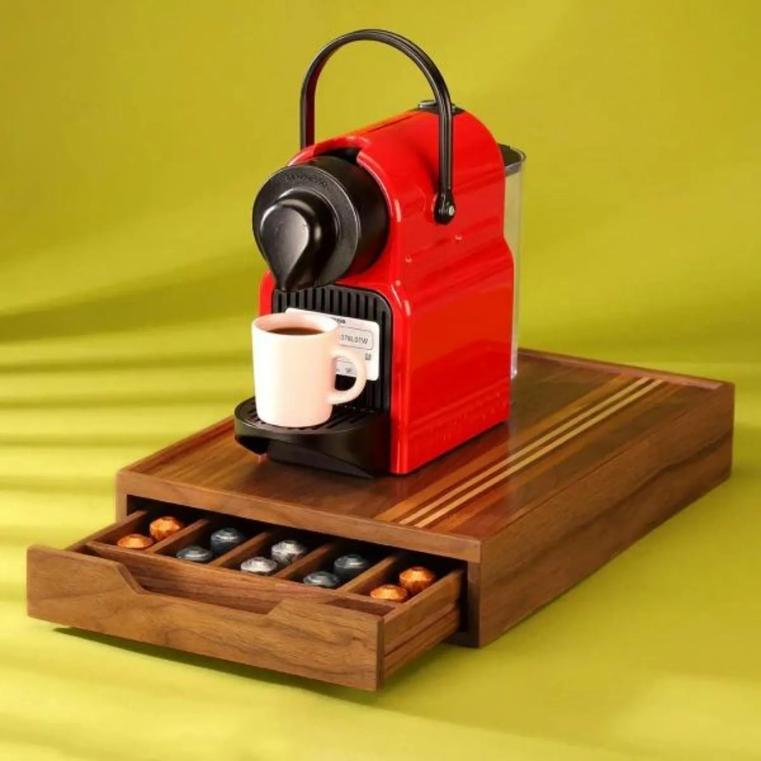 Coffee Board | Sliding Drawer For Pods/Teabags | Home or Office Usage | 17"