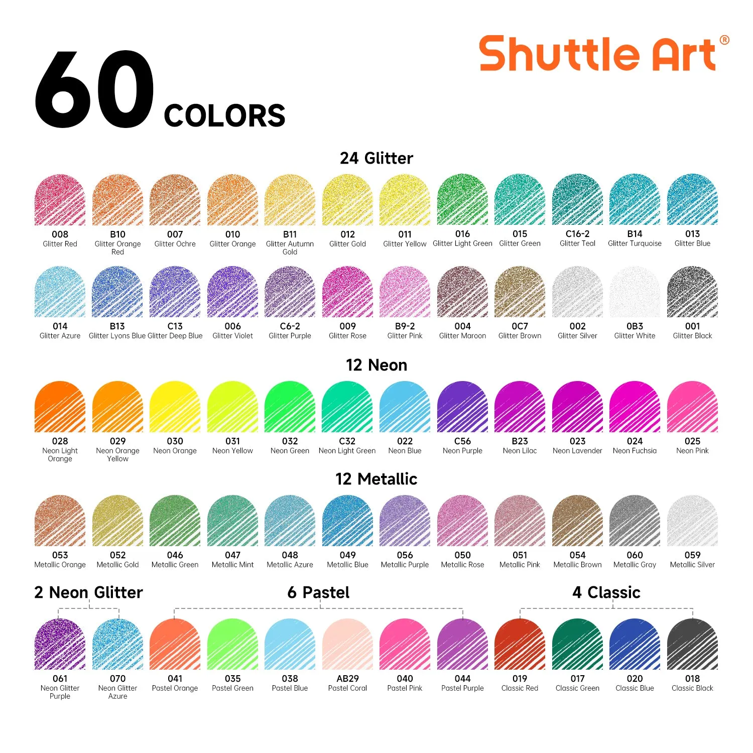 Colored Gel Pens, 60 Colors with 60 Refills - Set of 120