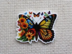 Colorful Floral Butterfly Needle Minder, Cover Minder, Magnet