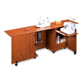 Compact 1000 Sewing Machine & Serger Cabinet in Cherry